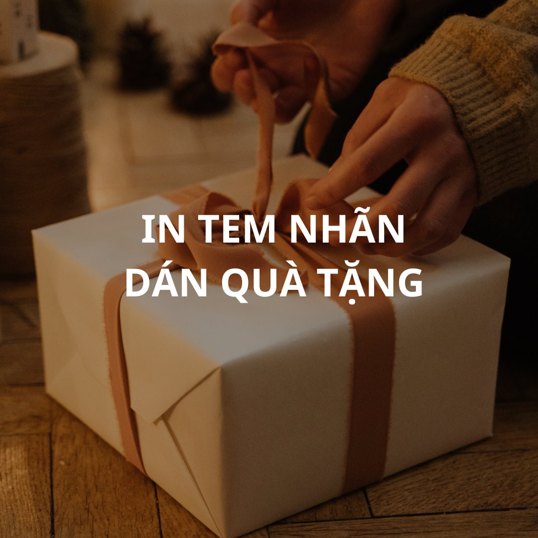 in tem nhãn quà tặng