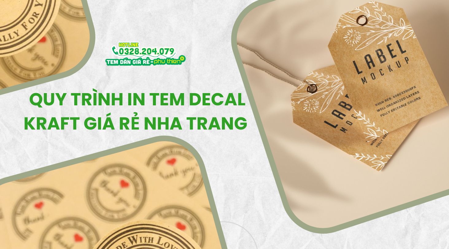 Quy trình in tem decal giấy kraft tại Nha Trang