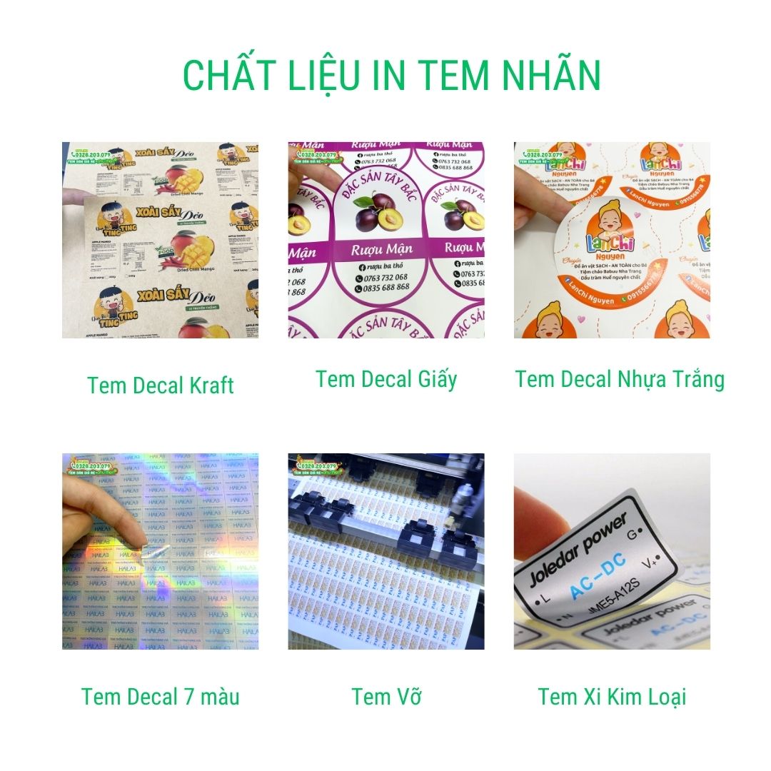 Chất liệu in tem nhãn 